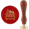 Brass Wax Seal Stamp with Handle AJEW-WH0184-0663-1