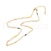 Imitation Pearl & Glass Seed Beaded Chain Necklace for Women NJEW-JN03807-2