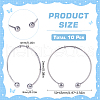 SUNNYCLUE 10Pcs Fashion 304 Stainless Steel Cuff Bangles Set BJEW-SC0001-20-2