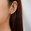 Simple Stainless Steel Geometric Flat Round Stud Earrings MY6904-1