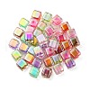 UV Plating Transparent Acrylic European Beads X-OACR-F004-10-1