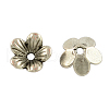 Tibetan Style Flower Alloy Bead Caps TIBEP-S192-AS-RS-1