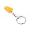 Luminous Transparent Resin Pendants with Iron Split Key Rings Keychain KEYC-JKC01209-5