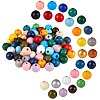 260Pcs 26 Colors Painted Natural Wood Beads WOOD-SZ0001-07-11