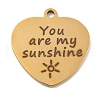 PVD Vacuum Plating 201 Stainless Steel Pendants STAS-L079-25G-03-1