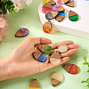  16Pcs 8 Colors Transparent Resin & Walnut Wood Pendants RESI-TA0002-66-16