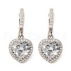 925 Sterling Silver Micro Pave Cubic Zirconia Dangle Hoop Earrings EJEW-F371-01C-01-2