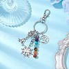 Lapis Lazuli & Green Aventurine & Synthetic Turquoise & Red Jasper & Tiger Eye & Amethyst & Red Aventurine Alloy Pendant Decorations KEYC-JKC00834-02-2