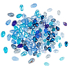   4Bags 2 Styles Transparent Glass Beads  Segmented Multi-color Beads GLAA-PH0003-25B-1