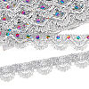 Sparkle Triangle Polyester Lace Ribbons OCOR-WH0090-64P-1