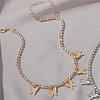 Alloy Crystal Rhinestone Cup Chain Butterfly Pendant Necklaces for Womem WGB1B47-01-1