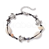 Natural & Synthetic Gemstone Chip Beads & Cowrie Shell Beads Braided Bead Bracelets BJEW-JB11834-01-2