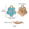 Light Gold Plated Alloy Enamel Pendants ENAM-YW0002-20C-5