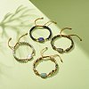 Teardrop Gemstone Braided Bead Bracelet BJEW-JB08116-2