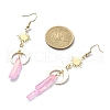 Dyed Natural Quartz Crystal Bullet Dangle Earrings EJEW-JE05310-3