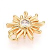 Brass Micro Pave Clear Cubic Zirconia Pendants KK-T075-25G-2