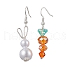 Easter Carrot Glass with Rabbit Acrylic Dangle Earrings for Women EJEW-JE06218-1