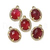 Dyed Natural White Jade Faceted Oval Pendants G-I375-02G-05-1