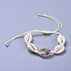 Adjustable Cowrie Shell Braided Bead Bracelets BJEW-JB04272-2