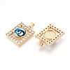 Brass Micro Pave Clear Cubic Zirconia Pendants for Women KK-T070-91A-07-2
