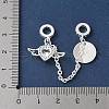 Brass Micro Pave Clear Cubic Zirconia Cable Chain European Beads KK-G531-07B-S-3
