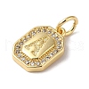 Real 18K Gold Plated Brass Micro Pave Clear Cubic Zirconia Pendants KK-L216-002G-A-2