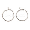 Rhodium Plated 925 Sterling Silver Hoop Earring Findings STER-Q188-01A-P-1