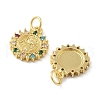 Brass Micro Pave Cubic Zirconia Pendants KK-C092-19E-G-2