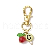 6Pcs Smiling Face Acrylic & Natural Lemon Jade & Quartz & Amethyst & Rose Quartz & Quartz Crystal & Dyed Malaysia Jade Pendant Decorations HJEW-JM03151-4