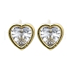 Brass Micro Pave Clear Cubic Zirconia Stud Earrings for Women EJEW-F363-02G-2