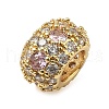 Brass Micro Pave Cubic Zirconia European Beads KK-I276-28G-3