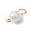Wrinkle Textured Shell Pearl Round Connector Charms PALLOY-JF03824-01-5