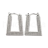 Non-Tarnish 304 Stainless Steel Trapezoid Hoop Earrings for Women EJEW-K243-08P-1