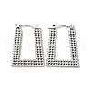 304 Stainless Steel Trapezoid Hoop Earrings for Women EJEW-K243-08P-1