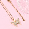 Brass Micro Pave Clear Cubic Zirconia Pendant Neckalces for Women NJEW-C076-19G-1