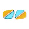 Transaprent Resin & Wood Pendants RESI-T057-83-2
