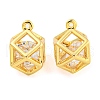 Brass Pave Cubic Zirconia Pendants KK-M286-14G-1