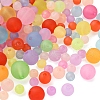 80G 4 Styles Transparent Acrylic Ball Beads FACR-FS0001-02-4