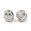 Brass Micro Pave Clear Cubic Zirconia Beads KK-S389-15P-2