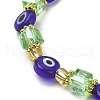 5Pcs 5 Style Natural Banded Agate & Lampwork Evil Eye & Seed Beaded Stretch Bracelets Set BJEW-JB09616-03-4