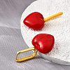 Heart Brass Hoop Earrings EJEW-D314-02G-3