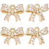 Beebeecraft 12Pcs Rack Plating Brass Micro Pave Cubic Zirconia Charms ZIRC-BBC0002-60LG-1