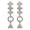 Brass Micro Pave Clear Cubic Zirconia Stud Earrings EJEW-R016-26P-01-4