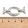Rack Plating Brass Micro Pave Clear Cubic Zirconia Fold Over Clasps KK-A234-003P-01-2