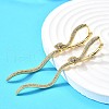 Brass Clear Cubic Zirconia Snake Hoop Earrings EJEW-C147-07G-2