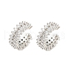 Rack Plating Brass Cubic Zirconia Cuff Earrings EJEW-K245-39P-1