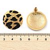 Leopard Print Brass Enamel Stud Earrings for Women EJEW-U055-15A-G-3