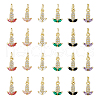DICOSMETIC 24PCS 6Colors Brass Micro Pave Cubic Zirconia Charms KK-DC0003-75-1