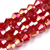 Opaque Solid Color Electroplate Glass Beads Strands EGLA-A039-P6mm-B02-1