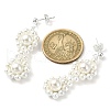 Shell Pearl Beaded Dangle Stud Earrings EJEW-TA00340-3